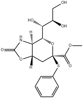 Methyl 5-N,4-O-Carbonyl-3,5-dideoxy-2-S-phenyl-2-thio-D-glycero-beta-D-galacto-2-nonulopyranosylonate Struktur