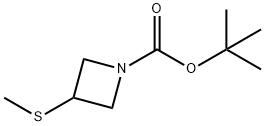 1-Azetidinecarboxylic acid, 3-(methylthio)-, 1,1-dimethylethyl ester Struktur