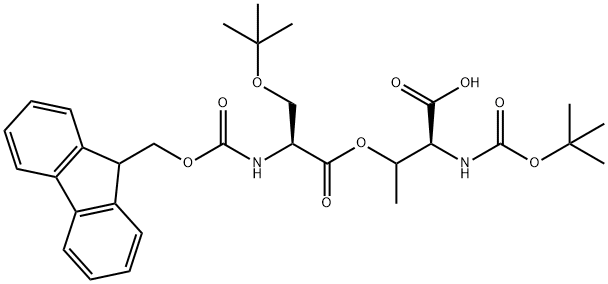 (Tert-Butoxy)Carbonyl Thr((9H-Fluoren-9-yl)MethOxy]Carbonyl Ser(tBu))-OH Struktur