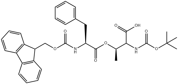 (Tert-Butoxy)Carbonyl Thr((9H-Fluoren-9-yl)MethOxy]Carbonyl Phe)-OH Struktur