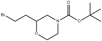 2-(2-Bromo-ethyl)-morpholine-4-carboxylic acid tert-butyl ester Struktur