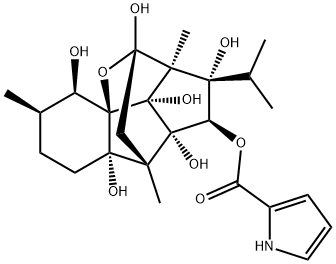 1H-Pyrrole-2-carboxylic acid, (3R,4R,4aR,6S,6aS,7S,8R,8aS,8bR,9S,9aS)-dodecahydro-4,6,7,8a,8b,9a-hexahydroxy-3,6a,9-trimethyl-7-(1-methylethyl)-6,9-methanobenzo[1,2]pentaleno[1,6-bc]furan-8-yl ester (9CI)