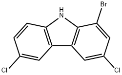 1-Bromo 3,6-dichloro carbazole Struktur