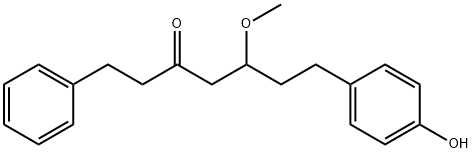 3-Heptanone, 7-(4-hydroxyphenyl)-5-methoxy-1-phenyl- Struktur