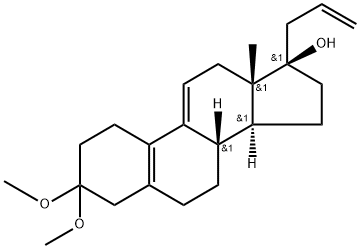 Estra-5(10),9(11)-dien-17-ol, 3,3-dimethoxy-17-(2-propenyl)-, (17β)-, 10109-66-7, 結(jié)構(gòu)式