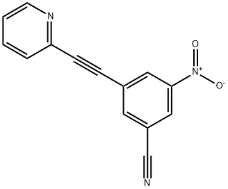 Benzonitrile, 3-nitro-5-[2-(2-pyridinyl)ethynyl]- Struktur