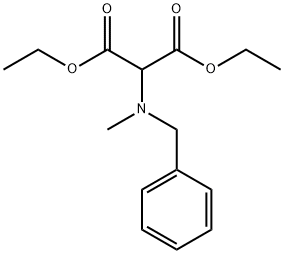 Propanedioic acid, 2-[methyl(phenylmethyl)amino]-, 1,3-diethyl ester Struktur