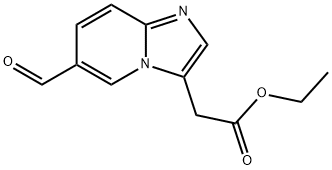 Ethyl 2-(6-formylimidazo[1,2-a]pyridin-3-yl)acetate Struktur