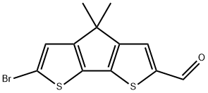 6-bromo-4,4-dimethyl-4H-cyclopenta[1,2-b:5,4-b']dithiophene-2-carbaldehyde Struktur