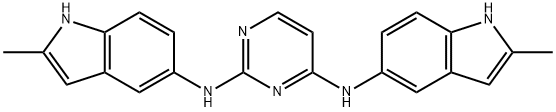 N2,N4-bis(2-methyl-1H-indol-5-yl)pyrimidine-2,4-diamine Struktur