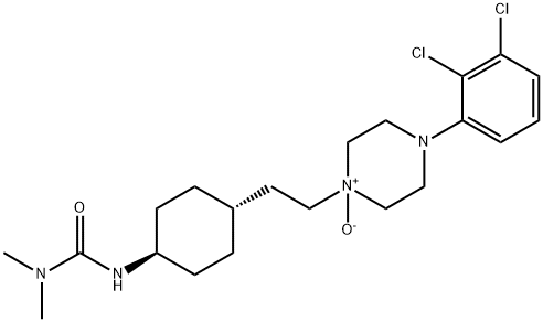 Urea, N'-[trans-4-[2-[4-(2,3-dichlorophenyl)-1-oxido-1-piperazinyl]ethyl]cyclohexyl]-N,N-dimethyl- Struktur