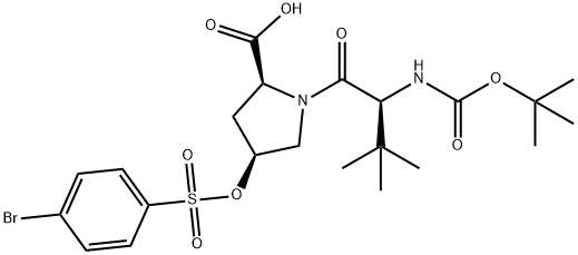 L-?Proline, N-?[(1,?1-?dimethylethoxy)?carbonyl]?-?3-?methyl-?L-?valyl-?4-?[[(4-?bromophenyl)?sulfonyl]?oxy]?-?, (4S)?- Struktur