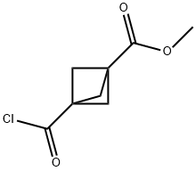 Bicyclo[1.1.1]pentane-1-carboxylic acid, 3-(chlorocarbonyl)-, methyl ester Struktur