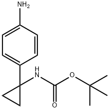 tert-butyl N-[1-(4-aminophenyl)cyclopropyl]carbamate Struktur