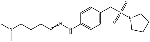 Butanal, 4-(dimethylamino)-, 2-[4-[(1-pyrrolidinylsulfonyl)methyl]phenyl]hydrazone Struktur