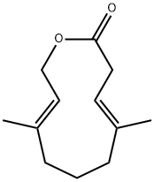 Oxacycloundeca-4,9-dien-2-one, 5,9-dimethyl-, (4E,9E)- Struktur