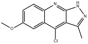 4-chloro-6-methoxy-3-methyl-1H-pyrazolo[3,4-b]quinoline Struktur