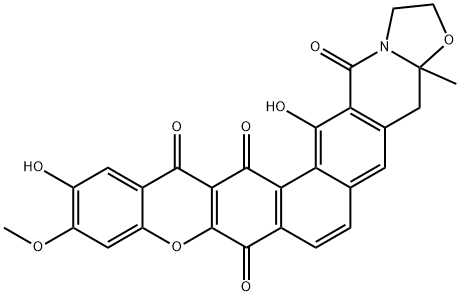 [1]Benzopyrano[2',3':6,7]naphth[2,1-g]oxazolo[3,2-b]isoquinoline-8,14,15,17-tetrone, 1,2,3a,4-tetrahydro-12,16-dihydroxy-11-methoxy-3a-methyl- Struktur