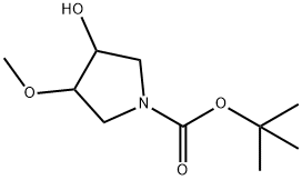 tert-butyl 3-hydroxy-4-methoxypyrrolidine-1-carboxylate Struktur