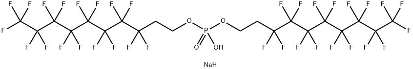 1-Decanol, 3,3,4,4,5,5,6,6,7,7,8,8,9,9,10,10,10-heptadecafluoro-, 1,1'-(hydrogen phosphate), sodium salt Struktur