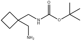 tert-butyl ((1-(aminomethyl)cyclobutyl)methyl)carbamate Struktur