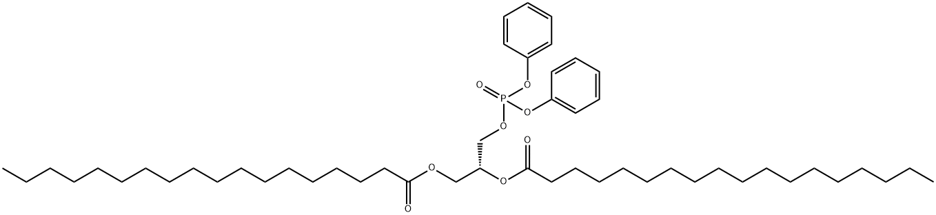 Octadecanoic acid, 1-[[(diphenoxyphosphinyl)oxy]methyl]-1,2-ethanediyl ester, (R)- (9CI) Struktur