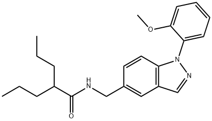 Pentanamide, N-[[1-(2-methoxyphenyl)-1H-indazol-5-yl]methyl]-2-propyl- Struktur