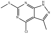 4-chloro-3-methyl-6-methylmercaptopyrazolo[3,4-d]pyrimidine Struktur