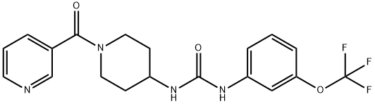 1-(1-Nicotinoylpiperidin-4-yl)-3-(3-(trifluoromethoxy)phenyl)urea Struktur