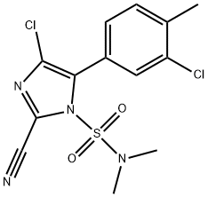 1H-Imidazole-1-sulfonamide, 4-chloro-5-(3-chloro-4-methylphenyl)-2-cyano-N,N-dimethyl- Struktur