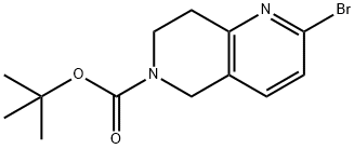 tert-butyl 2-bromo-7,8-dihydro-1,6-naphthyridine-6(5H)-carboxylate Struktur