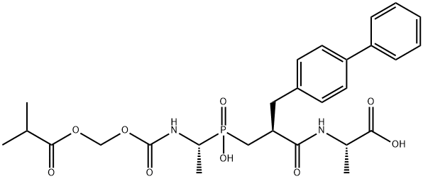 11,13-Dioxa-3,9-diaza-7-phosphahexadecanoic acid, 5-([1,1'-biphenyl]-4-ylmethyl)-7-hydroxy-2,8,15-trimethyl-4,10,14-trioxo-, 7-oxide, (2S,5S,8R)- Struktur