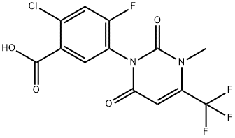 2-Chloro-4-fluoro-5-[3-methyl-2,6-dioxo-4-(trifluoromethyl)pyrimidin-1-yl]benzoic Acid Struktur