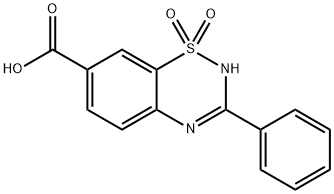 2H-1,2,4-Benzothiadiazine-7-carboxylic acid, 3-phenyl-, 1,1-dioxide Struktur