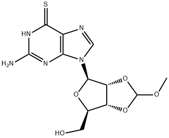 2'',3''-O-(Methoxymethylene)-6-thio-guanosine Struktur