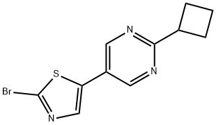 2-Bromo-5-(2-cyclobutylpyrimidyl-5-yl)thiazole Struktur