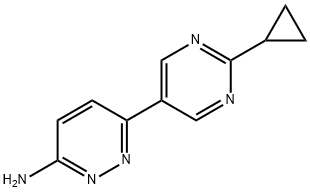 3-Amino-6-(2-cyclopropylpyrimidyl-5-yl)pyridazine Struktur