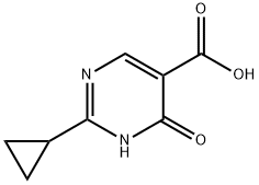 2-cyclopropyl-6-oxo-1,6-dihydro-5-pyrimidinecarboxylic acid(SALTDATA: FREE) Struktur