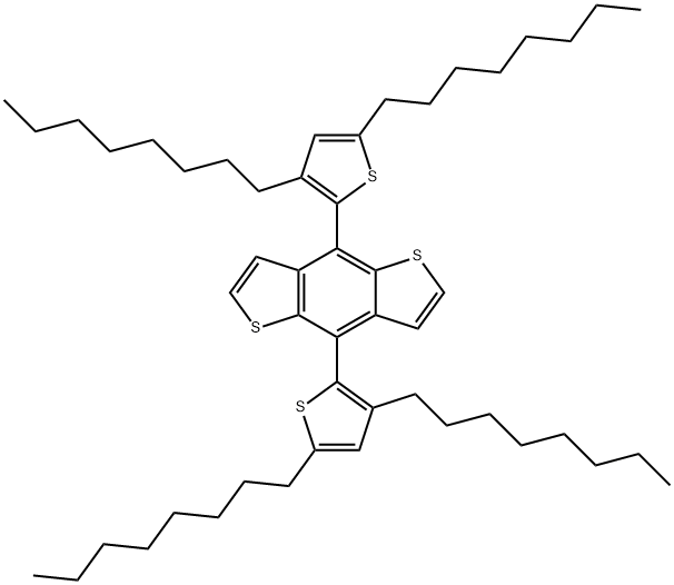 Benzo[1,2-b:4,5-b']dithiophene, 4,8-bis(3,5-dioctyl-2-thienyl)- Struktur