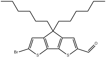 6-bromo-4,4-dihexyl-4H-cyclopenta[1,2-b:5,4-b']dithiophene-2-carbaldehyde Struktur