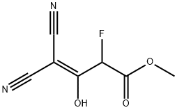 3-Butenoic acid, 4,4-dicyano-2-fluoro-3-hydroxy-, methyl ester Struktur