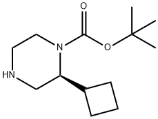 1-Piperazinecarboxylic acid, 2-cyclobutyl-, 1,1-dimethylethyl ester, (2S)- Struktur