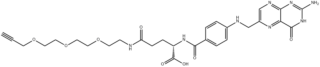 9,12,15-Trioxa-6-azaoctadec-17-ynoic acid, 2-[[4-[[(2-amino-3,4-dihydro-4-oxo-6-pteridinyl)methyl]amino]benzoyl]amino]-5-oxo-, (2S)- Struktur