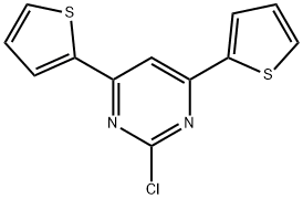 Pyrimidine, 2-chloro-4,6-di-2-thienyl- Struktur