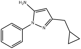 3-(cyclopropylmethyl)-1-phenyl-1H-pyrazol-5-amine Struktur