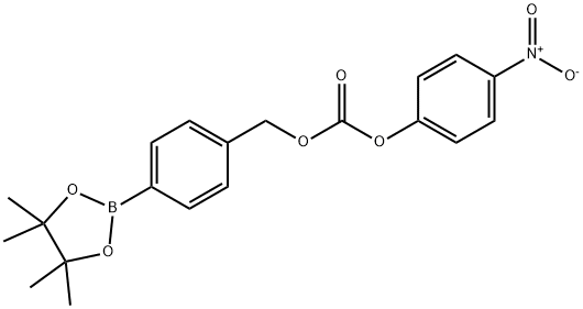 Carbonic acid, 4-nitrophenyl [4-(4,4,5,5-tetramethyl-1,3,2-dioxaborolan-2-yl)phenyl]methyl ester Struktur