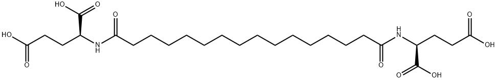 L-Glutamic acid, N,N'-(1,16-dioxo-1,16-hexadecanediyl)bis- Struktur