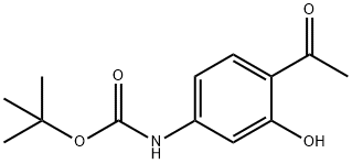 Carbamic acid, N-(4-acetyl-3-hydroxyphenyl)-, 1,1-dimethylethyl ester Struktur