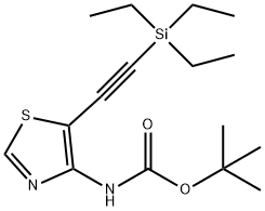 Carbamic acid, N-[5-[2-(triethylsilyl)ethynyl]-4-thiazolyl]-, 1,1-dimethylethyl ester Struktur