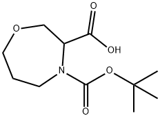 1,4-Oxazepine-3,4(5H)-dicarboxylic acid, tetrahydro-, 4-(1,1-dimethylethyl) ester Struktur